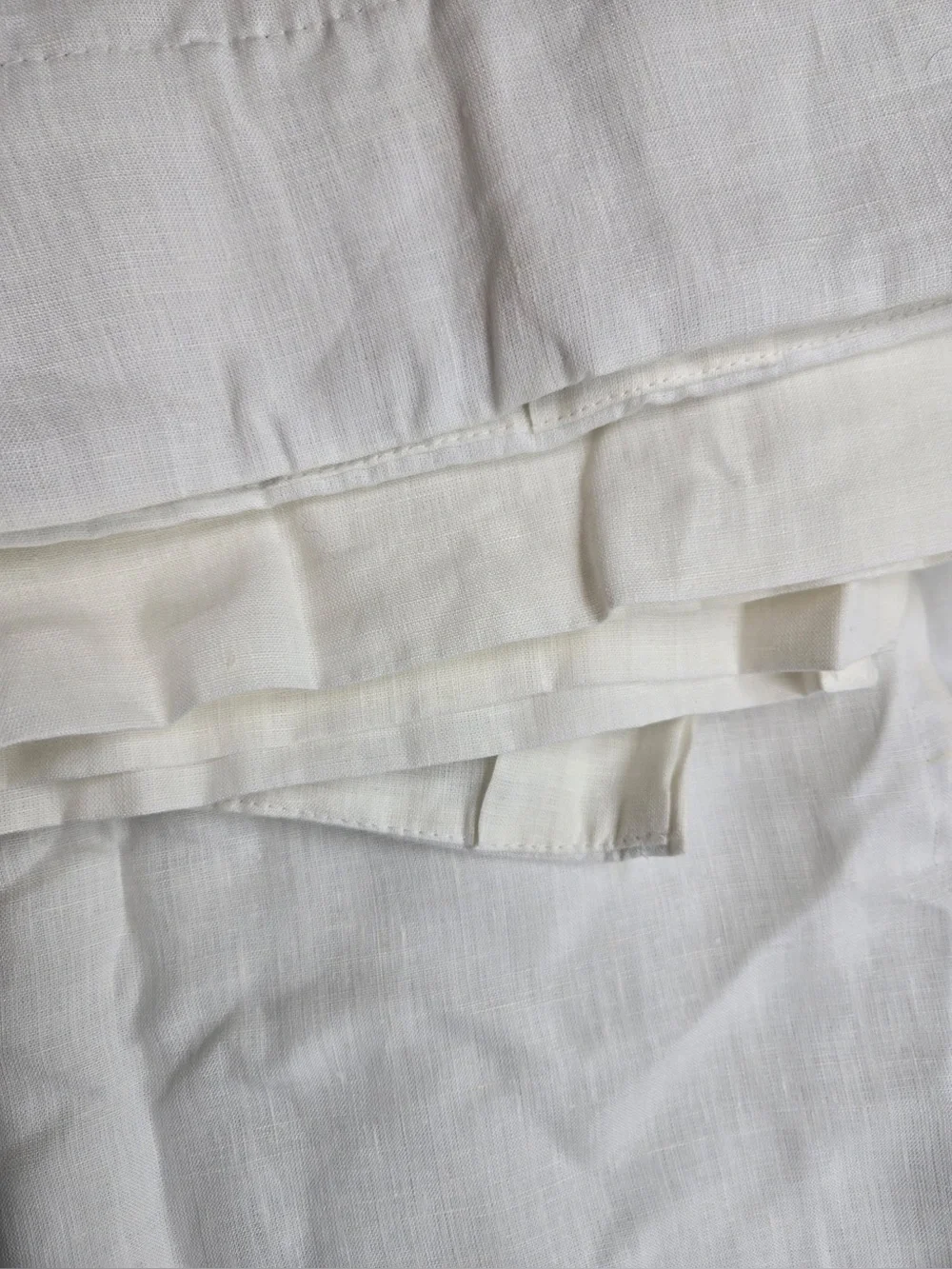 QUINCE Set Of 2 48x96 European Linen True Blackout Curtains White 0467